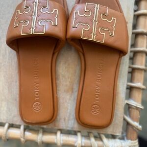 Tory Burch Tan Slide Sandals